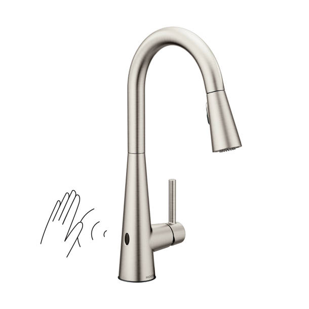 7864SRS,BL Moen Sleek Pull Down Single Handle Kitchen Faucet with Power